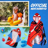 Marvel Spiderman Bath Towel with Hood for Kids Teenagers Absorbent Changing Robe - Get Trend