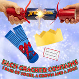 Disney Christmas Crackers Set of 6 with Socks Inside - Spiderman - Get Trend