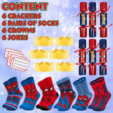 Disney Christmas Crackers Set of 6 with Socks Inside - Spiderman - Get Trend