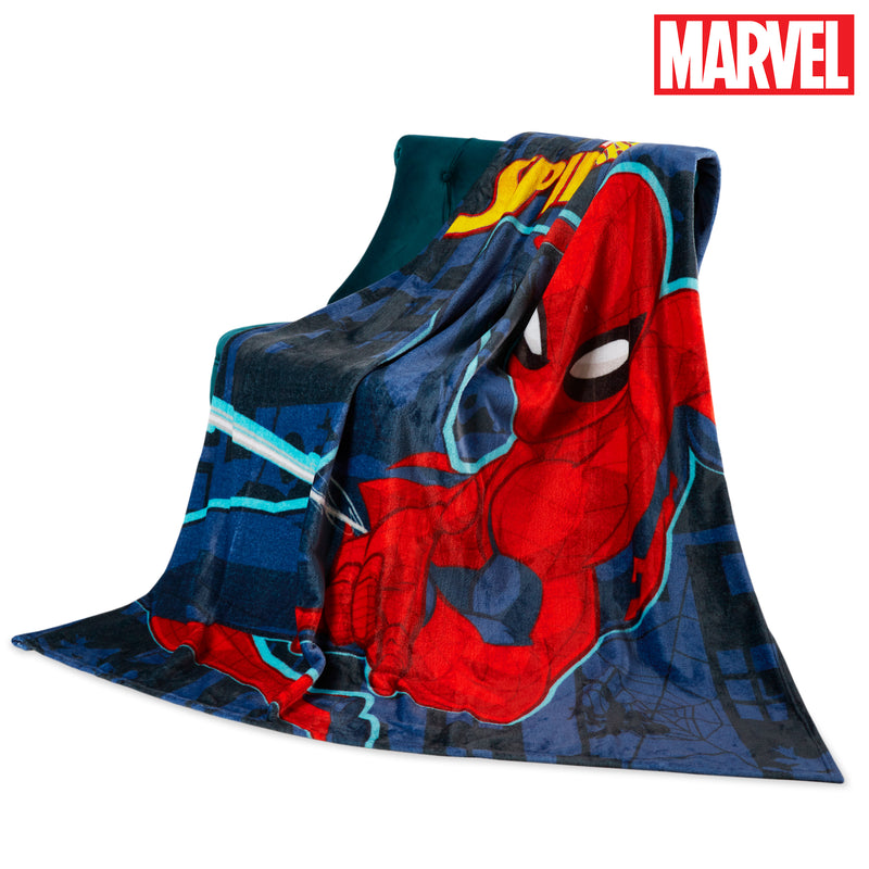 Marvel Spiderman Super Soft Fleece Blanket - Blue Spiderman