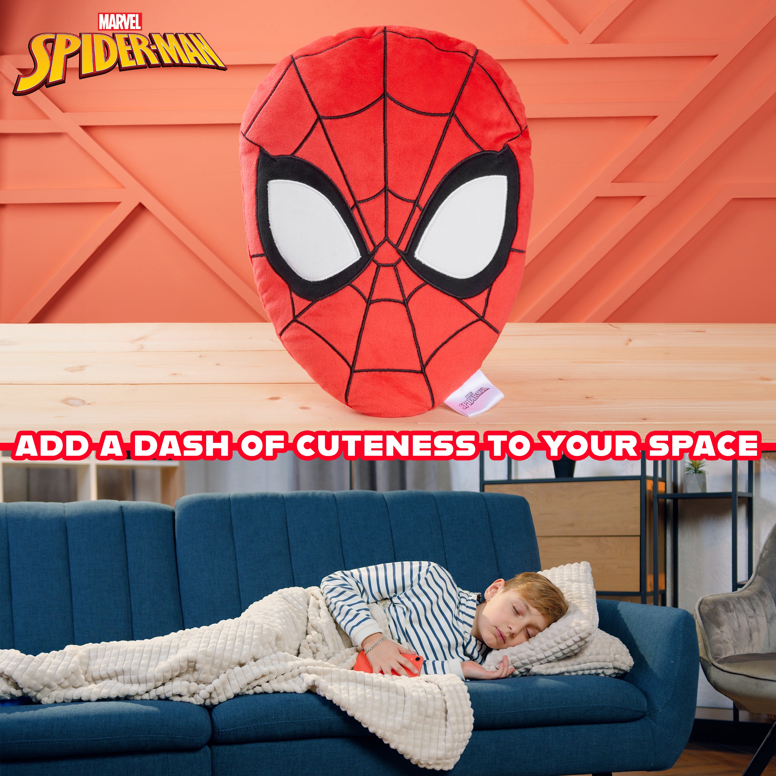 Marvel Cushions, 3D Plush Cushions for Sofa or Bed - Red Spiderman - Get Trend