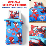 Marvel Spiderman Duvet Cover and Pillowcase Set Kids Teens Bedding Bedroom Accessories - Single Size (Blue Spidey)