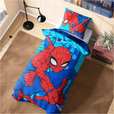 Marvel Spiderman Duvet Cover and Pillowcase Set Kids Teens Bedding Bedroom Accessories - Single Size (Blue Spiderman)