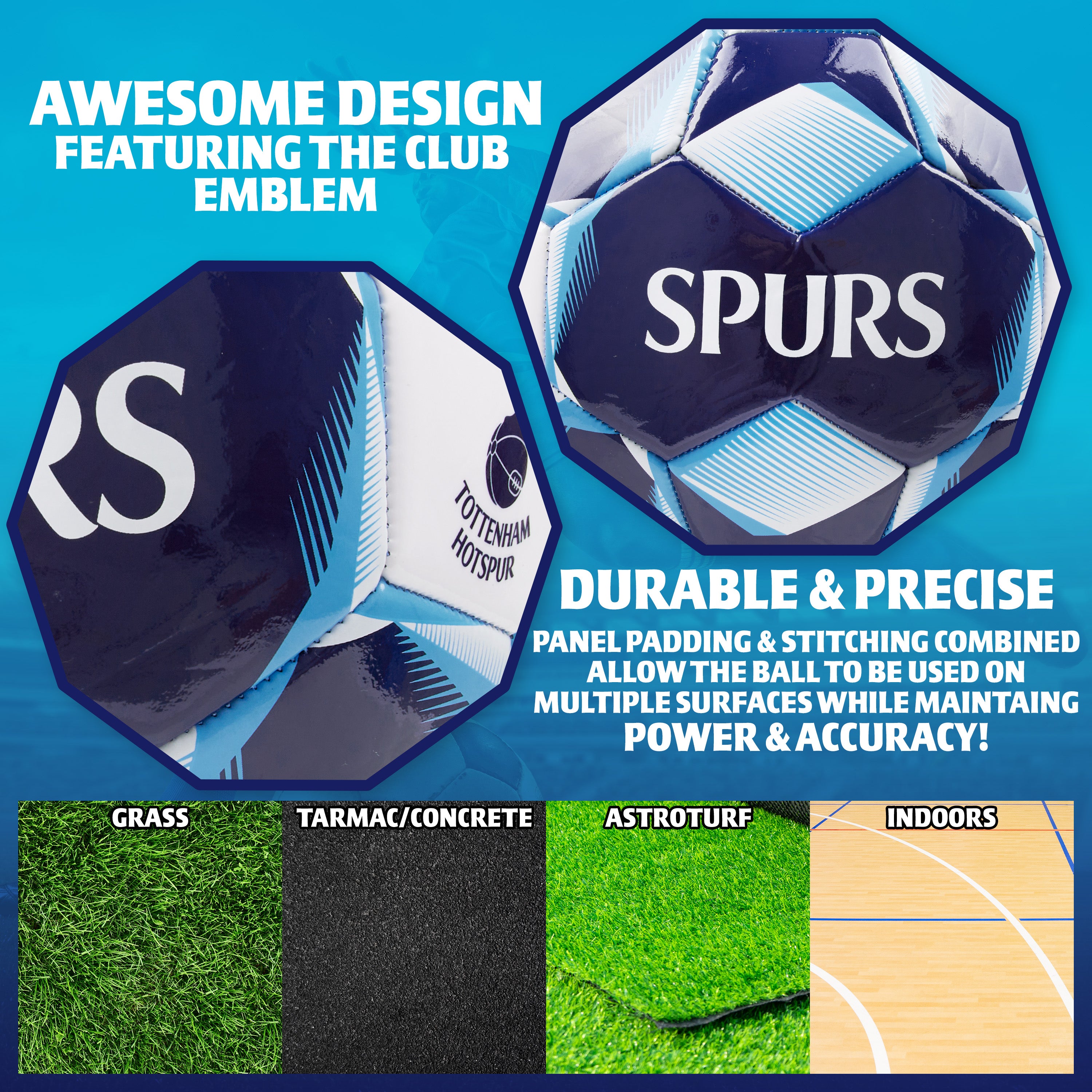 Tottenham Hotspur F.C. Football Soccer Ball for Adults & Teenagers - Size 3 - Get Trend