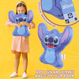 Disney Stitch 3D Plush Pillow Cushion for Sofa or Bed, Cute Kids Cuddle Cushion Soft Plushie Bedroom Accessories, Stitch Gifts for Kids (Blue Stitch, L34 x W32)