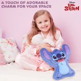 Disney Stitch 3D Plush Pillow Cushion for Sofa or Bed, Cute Kids Cuddle Cushion Soft Plushie Bedroom Accessories, Stitch Gifts for Kids (Blue Stitch, L34 x W32)