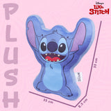Disney Stitch 3D Plush Pillow Cushion for Sofa or Bed, Cute Kids Cuddle Cushion Soft Plushie Bedroom Accessories, Stitch Gifts for Kids (Blue Stitch, L34 x W32)