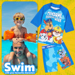 Get Trend Paw Patrol Swimsuit Set for Boys 2 Pcs with Swimming Trunks Marshall Rubble Chase Boys Rash Vest for Swimming Beach Trip Holiday Essentials - Get Trend