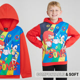 SONIC THE HEDGEHOG Hoodie for Boys Teens Shadow Knuckles Tails Warm Hooded Sweatshirt Jumper Casual Pullover