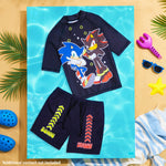 Get Trend Sonic the Hedgehog Swimsuit Set for Boys 2 Pcs with Swimming Trunks Marshall Rubble Chase Boys Rash Vest for Swimming Beach Trip Holiday Essentials - Get Trend
