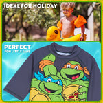 Get Trend Teenage Mutant Ninja Turtles Swimsuit Set for Boys 2 Pcs with Swimming Trunks Marshall Rubble Chase Boys Rash Vest for Swimming Beach Trip Holiday Essentials - Get Trend
