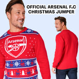 Arsenal F.C. Christmas Jumpers for Men Teenagers Warm Cosy Football Xmas Jumper