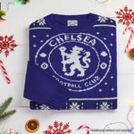 Chelsea FC Christmas Jumper Kids Teenagers Warm Cosy Football Xmas Jumper - Get Trend