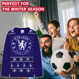 Chelsea FC Christmas Jumper Kids Teenagers Warm Cosy Football Xmas Jumper - Get Trend