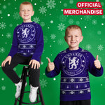 Chelsea FC Christmas Jumper Kids Teenagers Warm Cosy Football Xmas Jumper - Get Trend