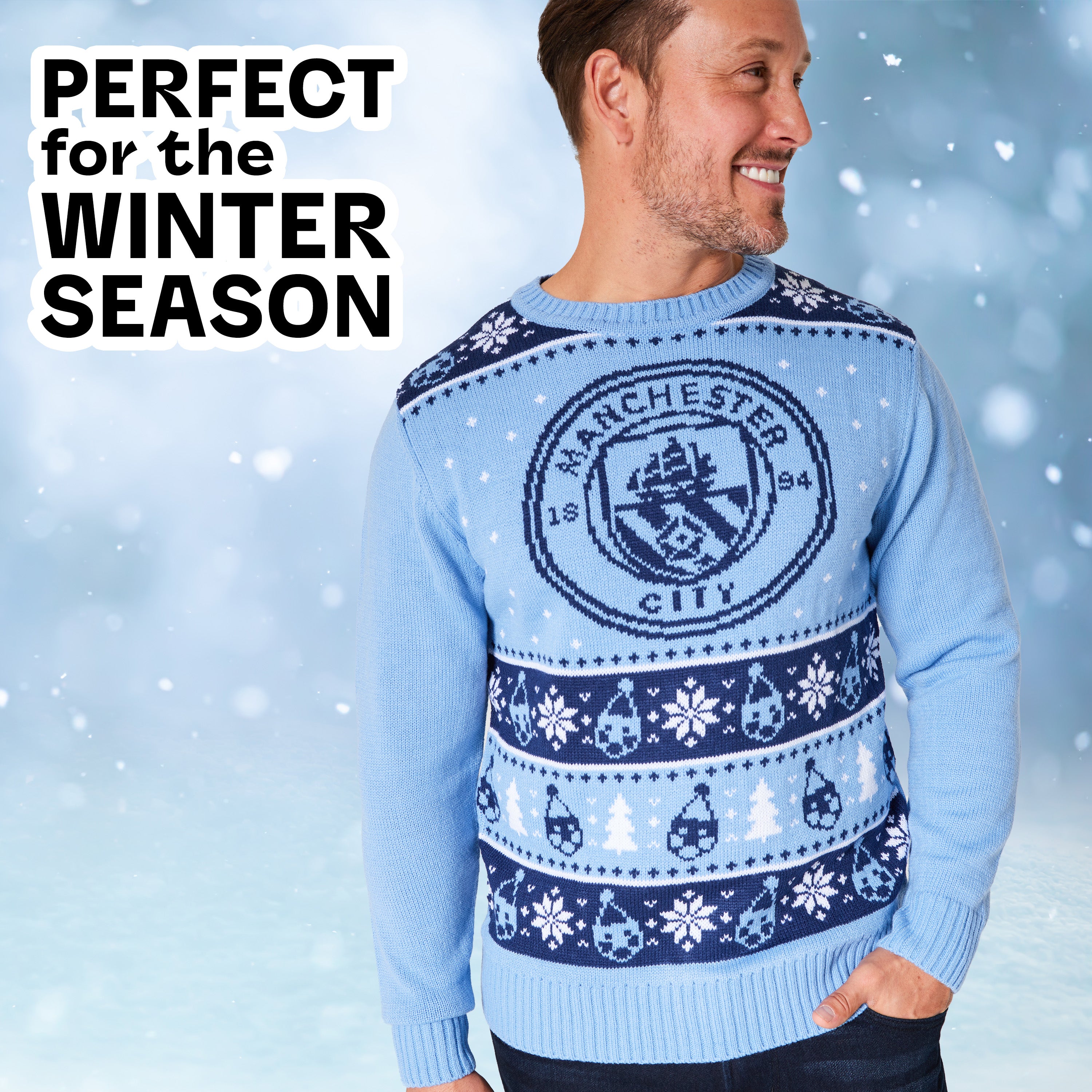 Manchester City FC Christmas Jumpers for Men & Teenagers - Get Trend