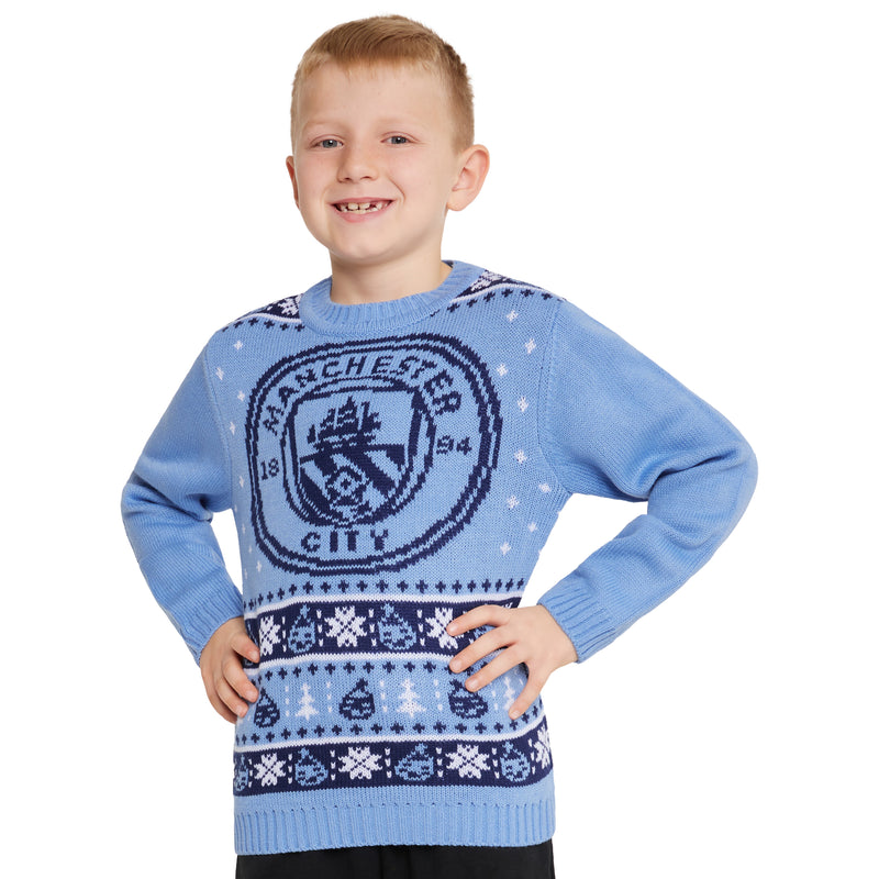 Manchester City FC Christmas Jumper Kids & Teenagers - Get Trend