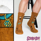 Scooby Doo Mens Slipper Socks, Knitted Fluffy Socks Fleece Lining Non Slip