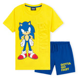SONIC THE HEDGEHOG Pyjamas for Boys Short Summer PJs Soft Breathable Lounge Wear
