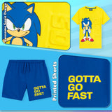 SONIC THE HEDGEHOG Pyjamas for Boys Short Summer PJs Soft Breathable Lounge Wear