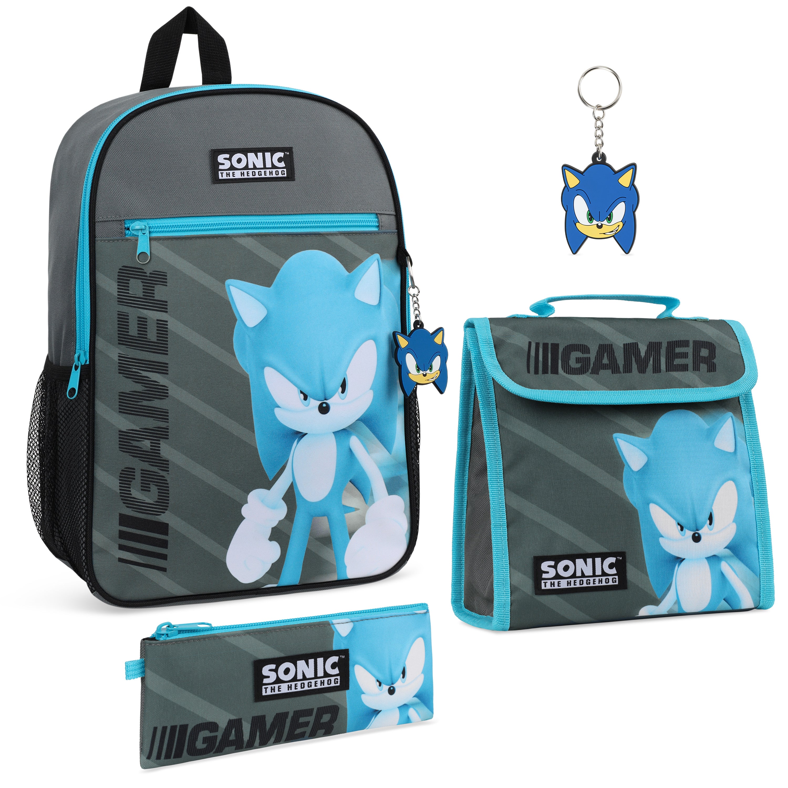 Sonic The Hedgehog Boys Backpack School Bag Sets 4 Piece Kids Bag Set - Get Trend