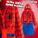 Marvel Boys Dressing Gown, Spiderman Fluffy Dressing Gown