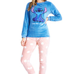 Disney Womens Pyjamas, Fleece Loungewear and Fluffy Socks Stitch Gift Set - Get Trend
