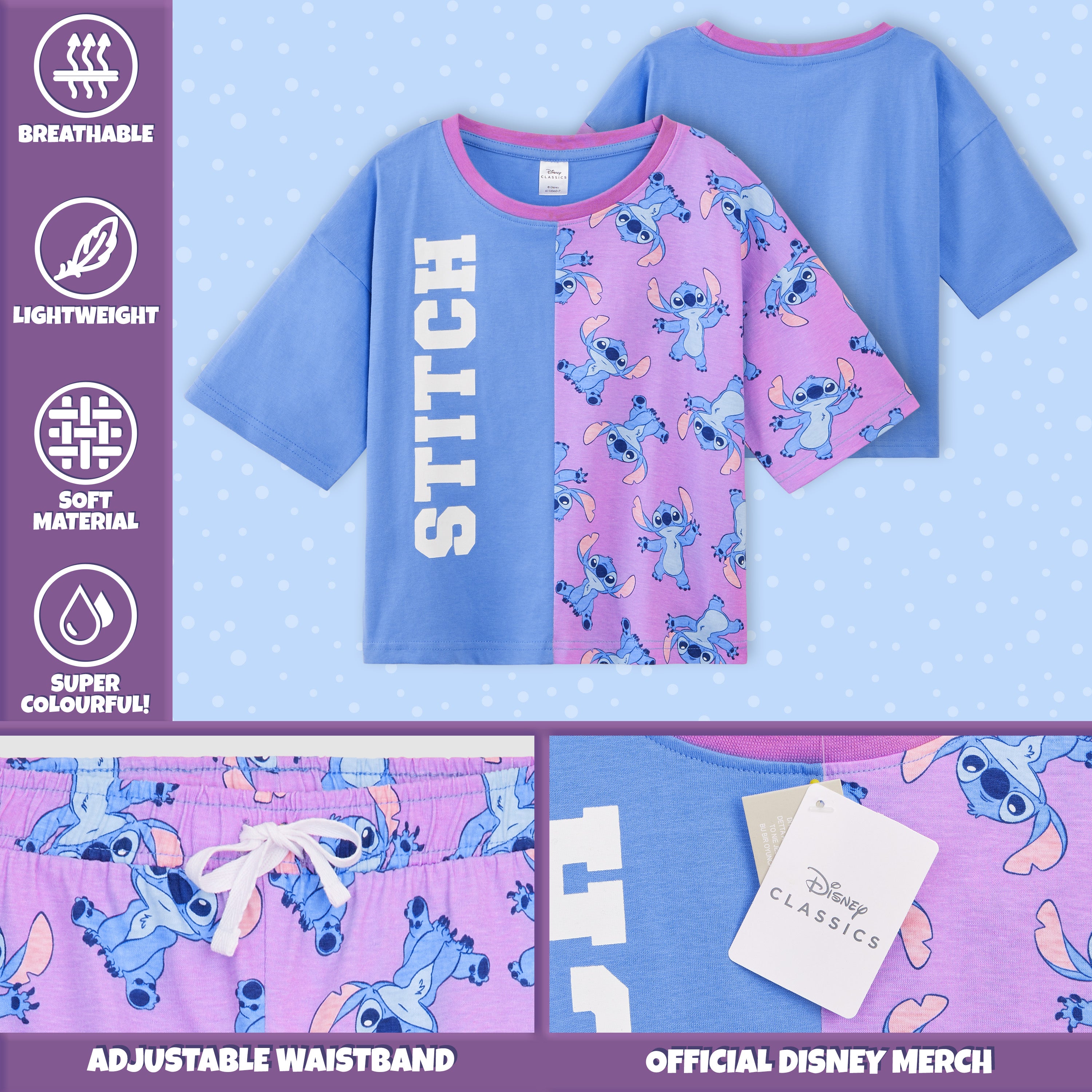 Pyjama Set Disney Disney Girls Pyjamas Set, Stitch Short Pyjamas for Kids – Get Trend