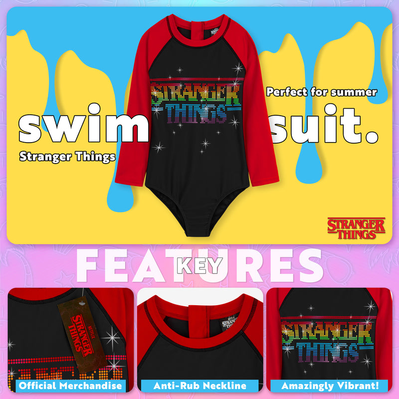 Stranger Things Girls Swimming Costume One Piece Swimsuit