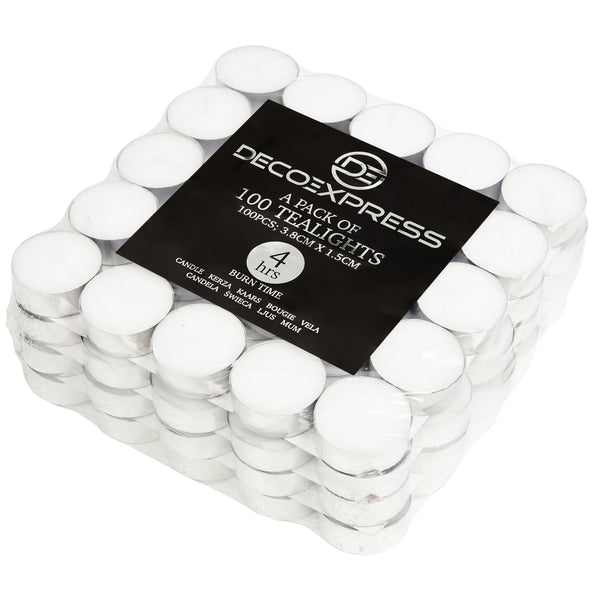 Tealight Candles Multipack - White, Pack of 200 - 4 Hours