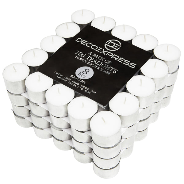 Tealight Candles Multipack - Pack of 100 - 8 Hours