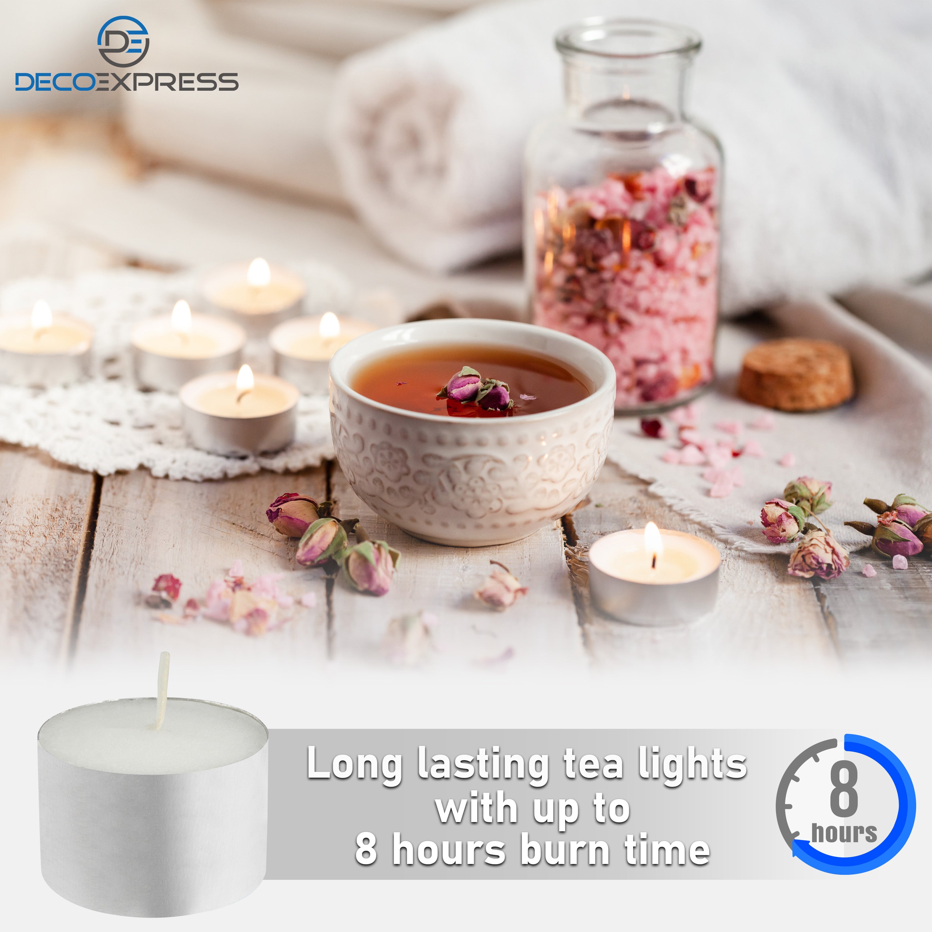 Multipack Candles Tealight Candles Multipack - White, Pack of 50 - 8 Hours – Get Trend