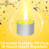 Deco Express Citronella Tealight Candles Multipack - Yellow 100/8 Hours - Get Trend