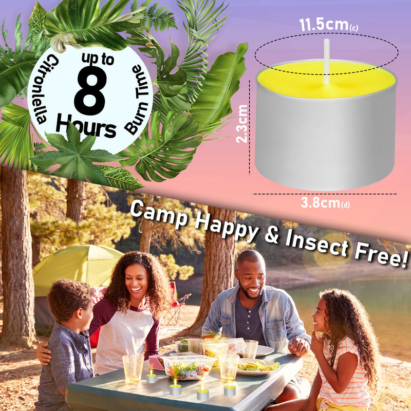 Deco Express Citronella Tealight Candles Multipack - Yellow 100/8 Hours - Get Trend