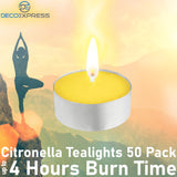 Deco Express Citronella Tealight Candles Multipack of 100 4 Hours Burning Time