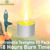 Deco Express Citronella Tealight Candles Multipack of 50&nbsp; 8 Hours Burning Time