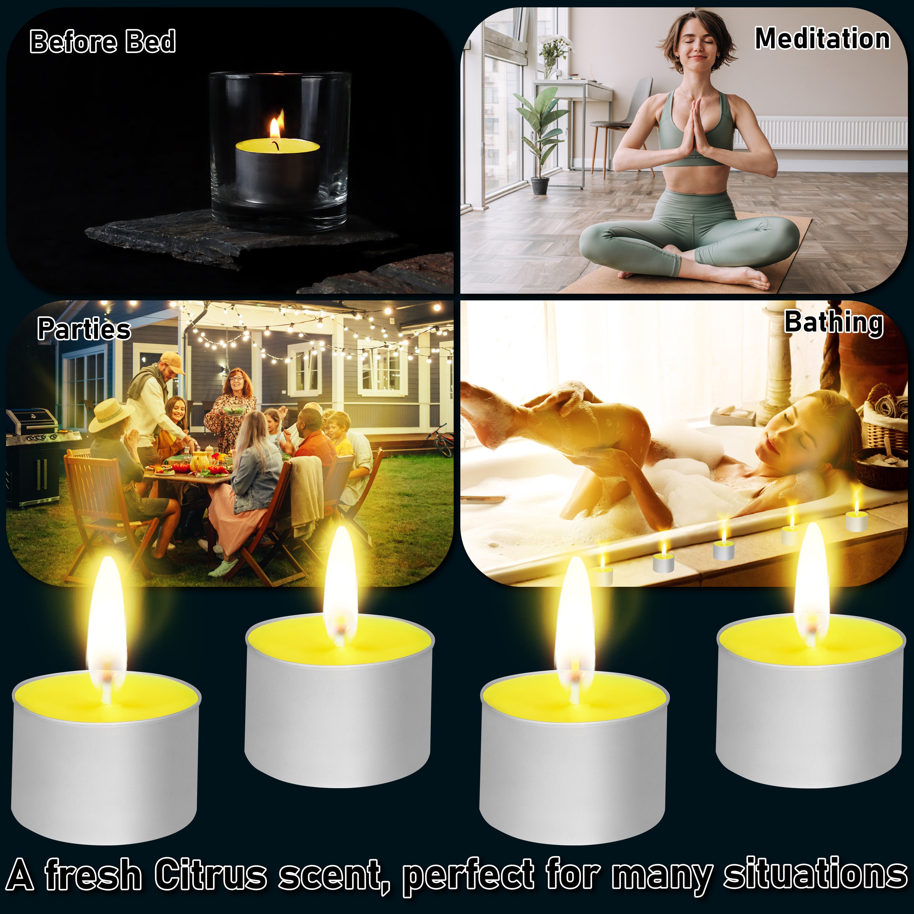 Deco Express Citronella Tealight Candles Multipack - Yellow 50/4 Hours - Get Trend