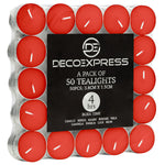 Tealight Candles Multipack - Red, Pack of 50 - 4 Hours - Get Trend