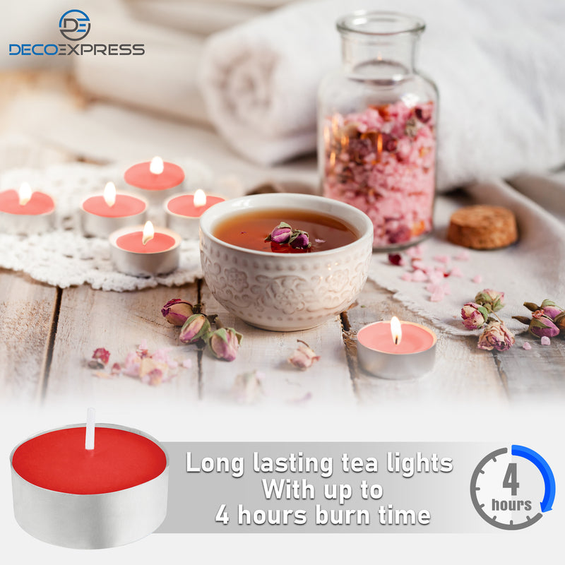Tealight Candles Multipack - Red, Pack of 50 - 4 Hours - Get Trend