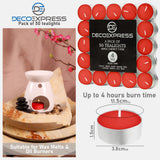 Tealight Candles Multipack - Red, Pack of 50 - 4 Hours - Get Trend