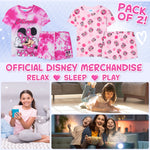 Get Trend PJs for Girls Pack of 2 Short Sleeve Pyjamas Set for Kids Teenagers Lounge Sets Nightwear Soft Comfy Sleepwear Gifts for Girls - Get Trend