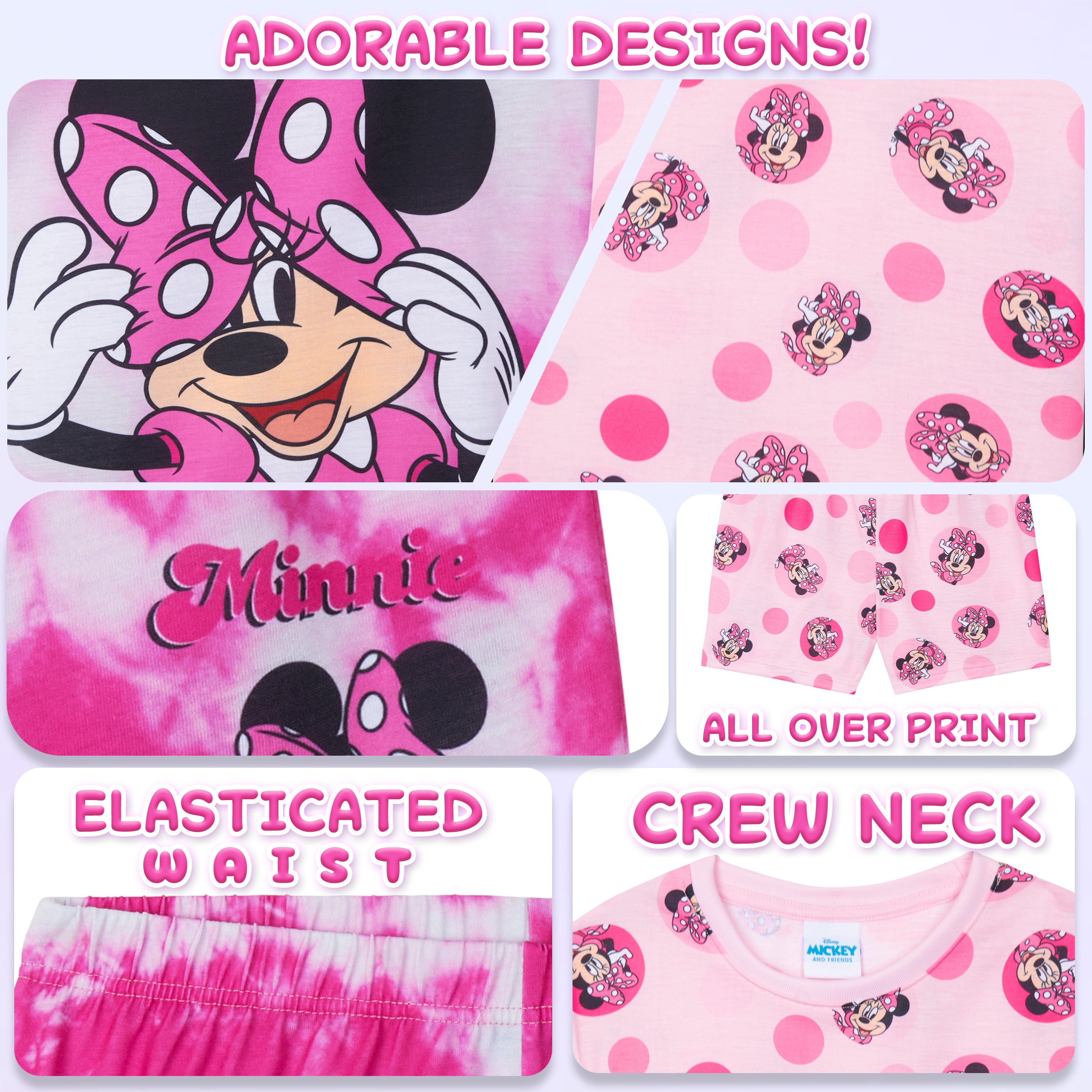 Get Trend PJs for Girls Pack of 2 Short Sleeve Pyjamas Set for Kids Teenagers Lounge Sets Nightwear Soft Comfy Sleepwear Gifts for Girls - Get Trend