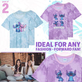 Disney Stitch T Shirt 2 Pack for Girls and Teenagers Short Top Sleeve Crew Neck T-Shirts Multipack Soft Comfy Breathable Stitch Gifts for Girls