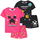 Get Trend PJs for Girls Pack of 2 Short Sleeve Pyjamas Set for Kids Teenagers Lounge Sets Nightwear Soft Comfy Sleepwear Gifts for Girls