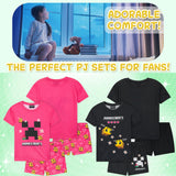 Get Trend PJs for Girls Pack of 2 Short Sleeve Pyjamas Set for Kids Teenagers Lounge Sets Nightwear Soft Comfy Sleepwear Gifts for Girls