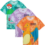 Pokemon T Shirt for Boys Teenagers Pikachu Top Pack of 1 or 3 Pack Short Sleeved Tee Soft Breathable Casual Anime Gifts for Boys