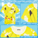 Pokemon T Shirt for Boys Teenagers Pikachu Top Pack of 1 or 3 Pack Short Sleeved Tee Soft Breathable Casual Anime Gifts for Boys