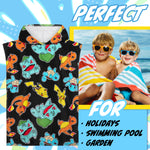 Pokemon Bath Towel with Hood for Kids Teenagers Absorbent Anime Changing Robe Cotton Poncho Towel for Swimming Bath Shower Beach Towel Holiday Essentials (Multi, 10-13 Years) - Get Trend