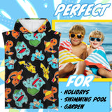 Pokemon Bath Towel with Hood for Kids Teenagers Absorbent Anime Changing Robe Cotton Poncho Towel for Swimming Bath Shower Beach Towel Holiday Essentials (Multi, 10-13 Years) - Get Trend
