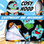 Pokemon Bath Towel with Hood for Kids Teenagers Absorbent Anime Changing Robe Cotton Poncho Towel for Swimming Bath Shower Beach Towel Holiday Essentials (Multi, 10-13 Years) - Get Trend